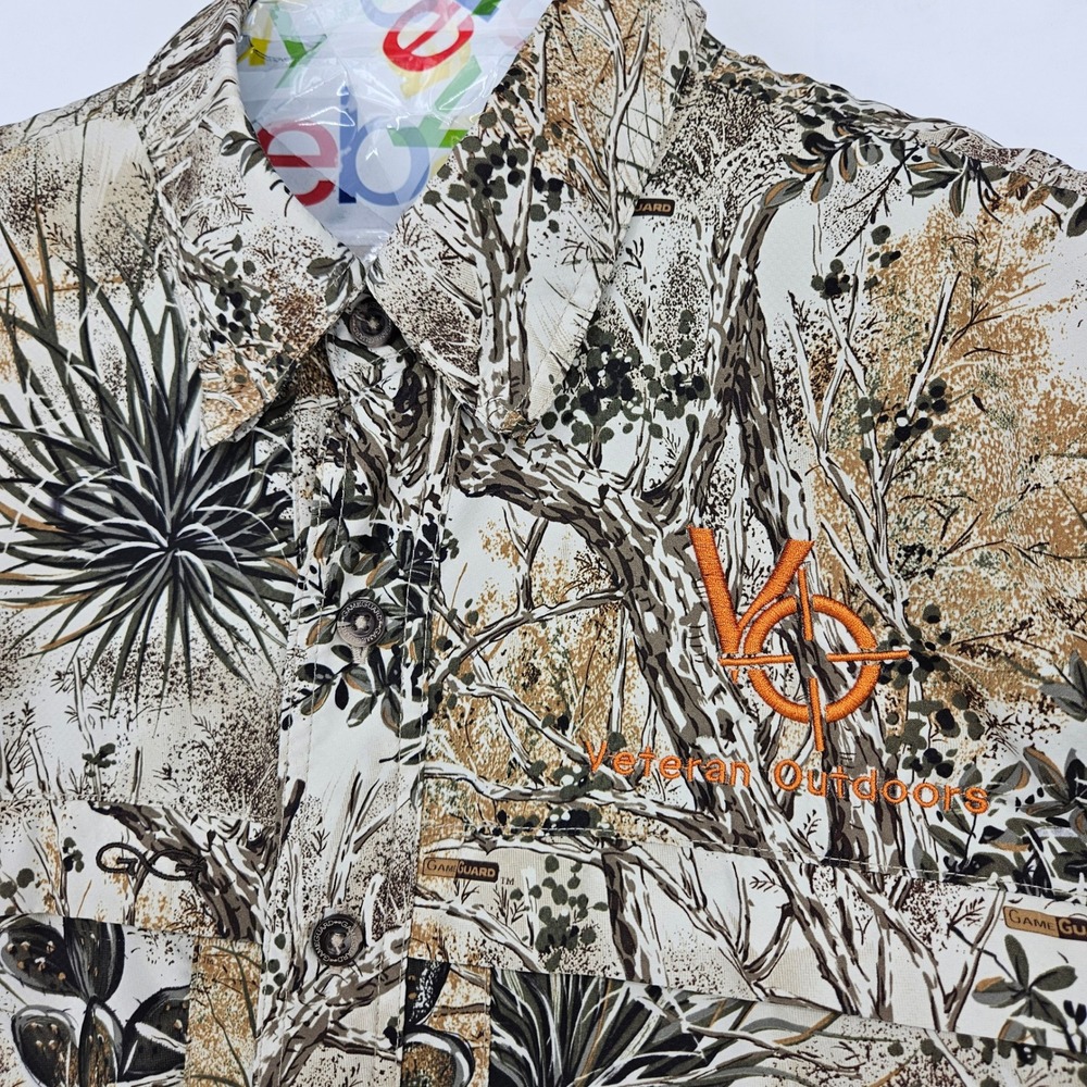 Gameguard Shirt Mens Large Cactus Camouflage Fishing Short Sleeve Outdoor View 2
